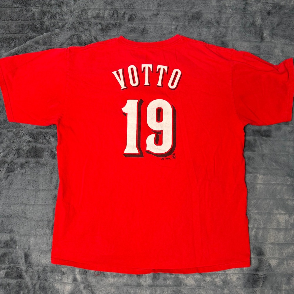 Majestic Cincinnati Reds Joey Votto 19 Red Graphic T-Shirt Mens XL MLB Baseball